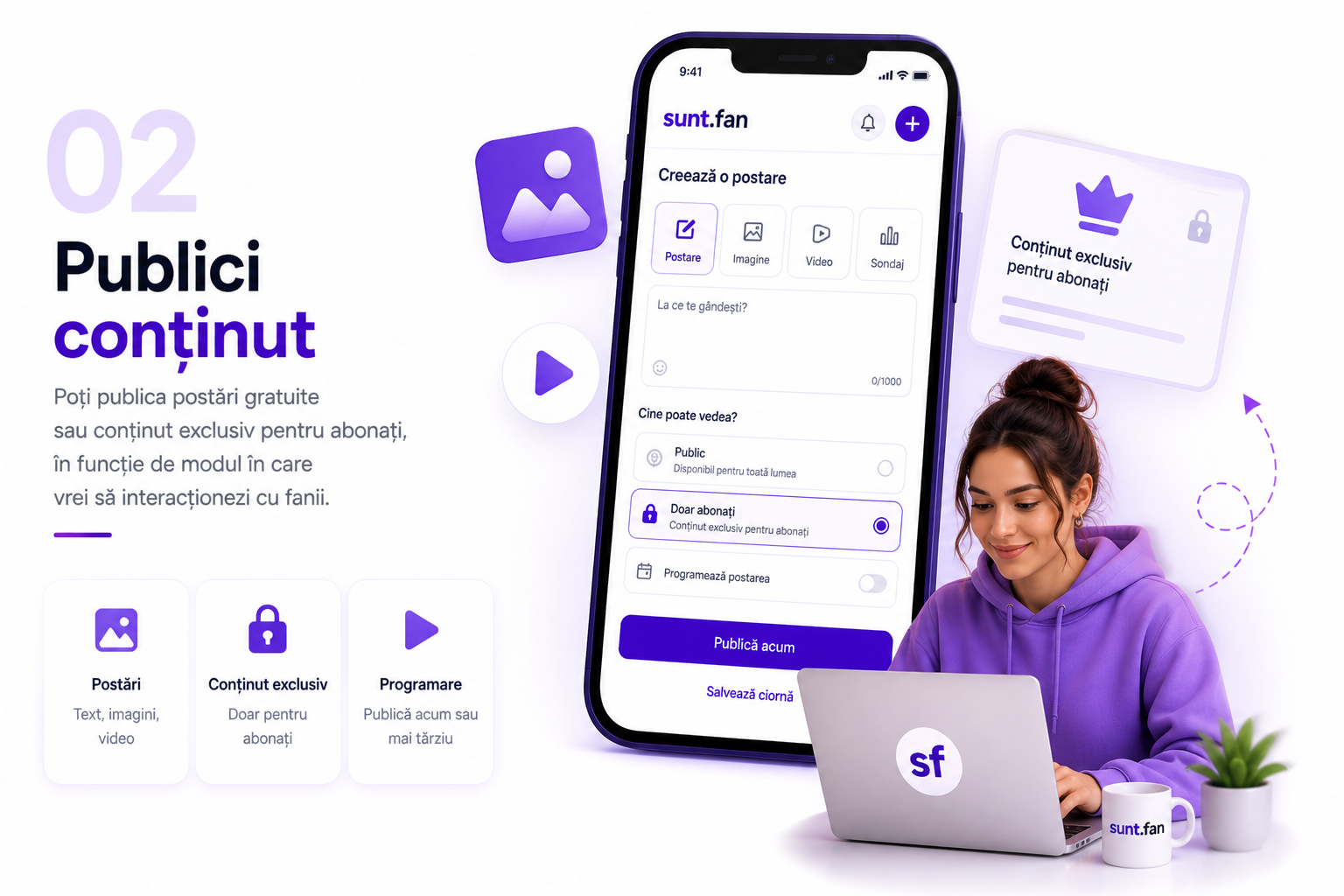 Creator care publică conținut digital